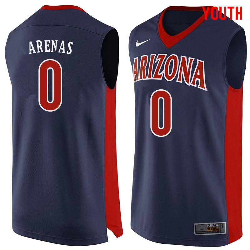 Youth Arizona Wildcats #0 Gilbert Arenas College Basketball Jerseys Sale-Navy